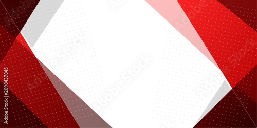 Abstract geometric red and white background with dotted pattern for modern corporate presentations with geometric shapes