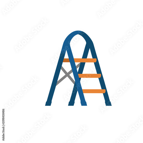 Blue and orange stepladder
