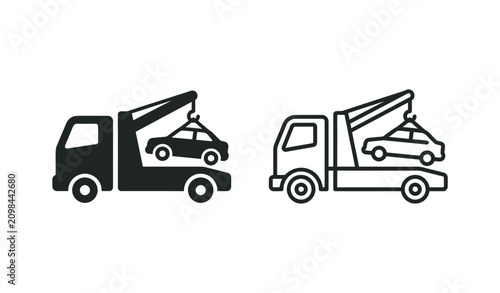 Foto Truck icon in outline and solid style. Vector illustration