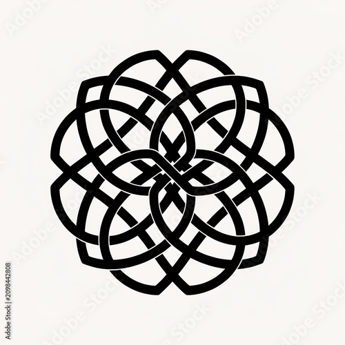 Intricate geometric celtic knot pattern design