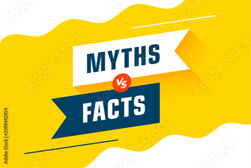 Schilderij op canvas myths versus facts competition concept background in modern style