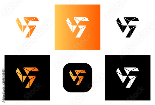 Modern Geometric Triangle Logo Set