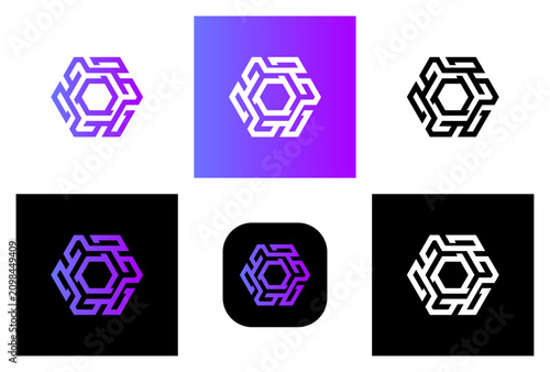 Modern Abstract Hexagon Logo Design for Technology Branding