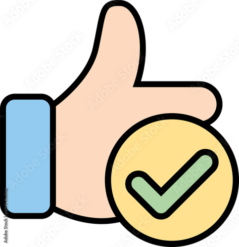 Hand holding smartphone with verification checkmark. Mobile device approval icon for secure login and digital authentication. PNG isolated on transparent background