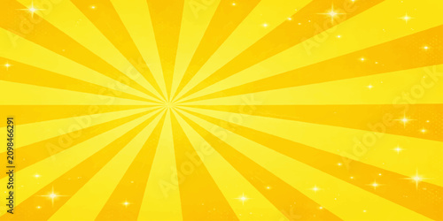 Cuadro en lienzo A vibrant yellow sunburst pattern with twinkling sparkles evokes a feeling of pure joy and radiant energy, perfect for a celebratory or uplifting background