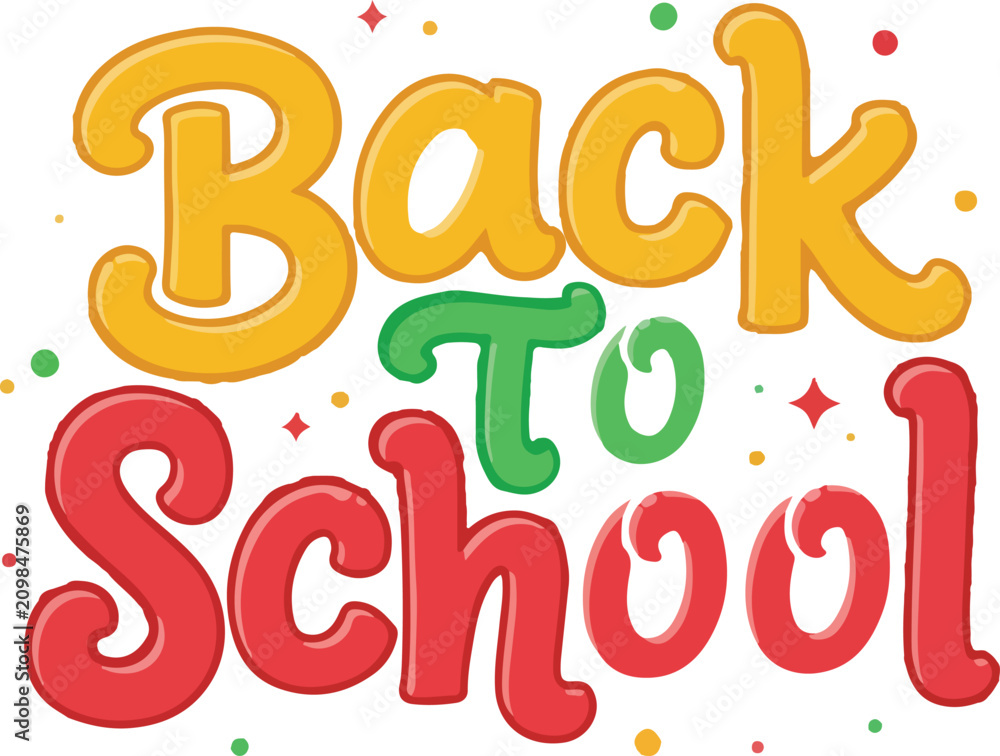 Fototapeta premium Abstract back to school colorful text festive design vector illustration