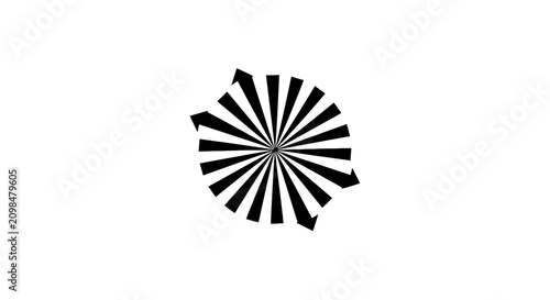 Foto Black and white abstract circular design.