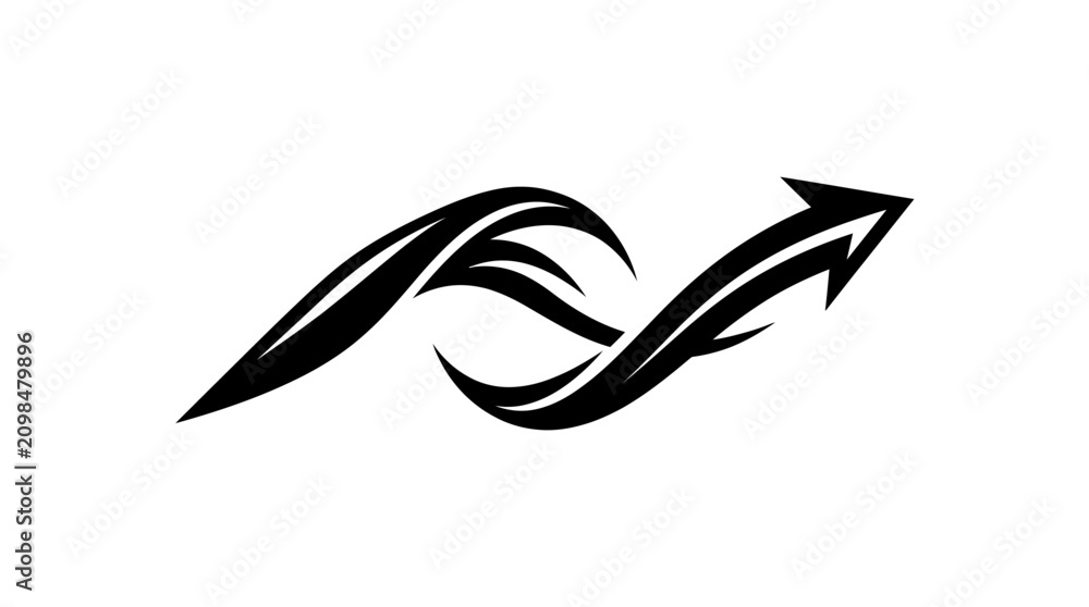 Obraz na plátně Black Arrow Graphic Design Element.