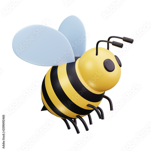Fotografie 3D Flying Honey Bee Spring Icon