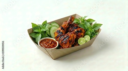 Grilled Indonesian Chicken with Sambal and Fresh Vegetables