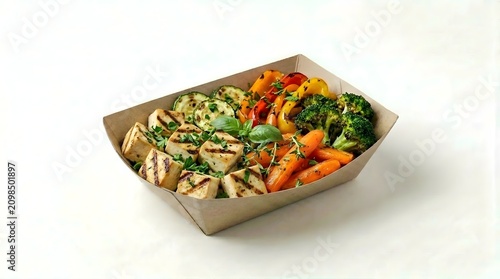 Grilled Tofu and Roasted Vegetables Vegan Meal Prep Bowl