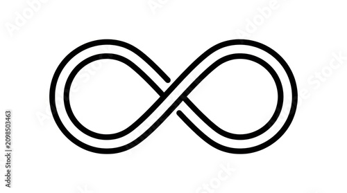 Foto Infinity symbol on white background.