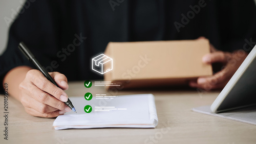 Parcel Delivery Checklist and Order Fulfillment Verification for Shipping, Logistics Management and E-Commerce Operations