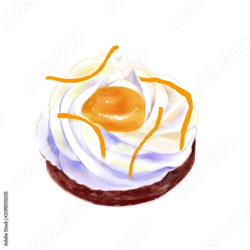 Fotografie white cream and orange peal