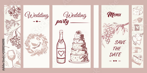 Foto Floral ornament vector illustration for wedding stationery design beige backgrou