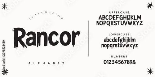 Rancor brush font display typeface with rough edge for scary horror movie posters