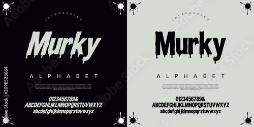 Quadro su tela Murky dripping display font for urban street style and horror posters