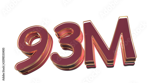 Red 3d number 93 million