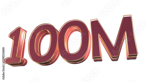 Red 3d number 100 million