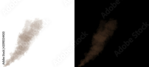 Quadro su tela Burnt Umber Smoke PNG Overlay Transparent Background Realistic Ash Cloud Fire Af