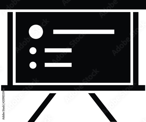 Fotografie Black and white of a presentation board with bullet points and lines on a rectan