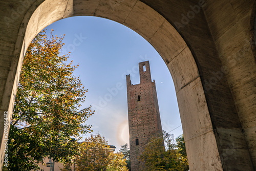 Картината върху платно Dona Tower and Grimaldi Tower: the two Ancient Towers in Rovigo in Italy