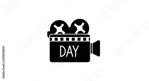Obraz na płótnie Film clapperboard day icon graphic.