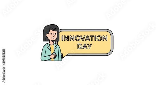 Innovation day business woman speaking.