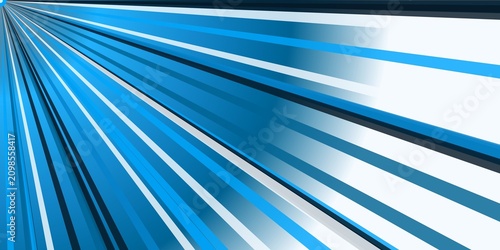 Принти на полотні Dynamic blue light rays expanding from corner with geometric lines speed motion effect