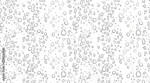 Photography Minimalist seamless pattern of water droplets, hand drawn sketch style liquid te