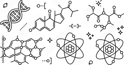 Tableau sur toile Chemistry science formula molecular structure dna helix atom physics biology res