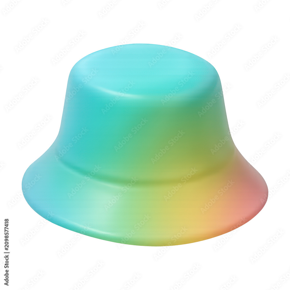 Fototapeta premium PNG Colorful gradient bucket hat design.