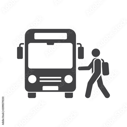 School Bus Transportation Icon for Students.
