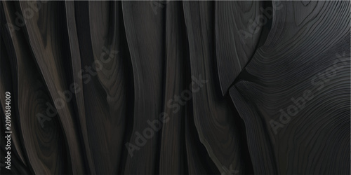 Fotografie Dark gray wood grain texture with flowing lines and shadows image