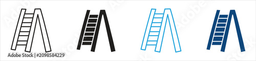 Konstfotografi Editable Folding Stepladder Icon Set, Representing Ladder, Home Improvement, Con