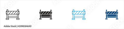 Foto Road Construction Barrier Icon Set, representing traffic safety, roadwork, const