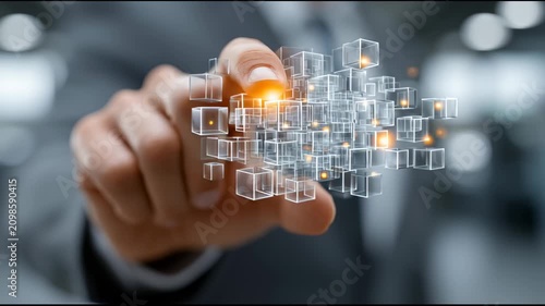 A person's hand is seen pressing a button on a device