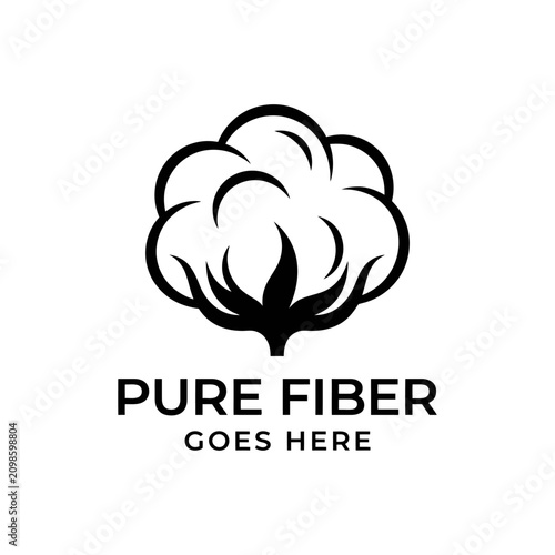 фотографія Minimalist icon of a cotton plant blossom for textile branding.