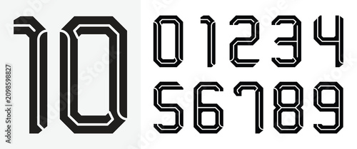 Jersey number print digital typography number design