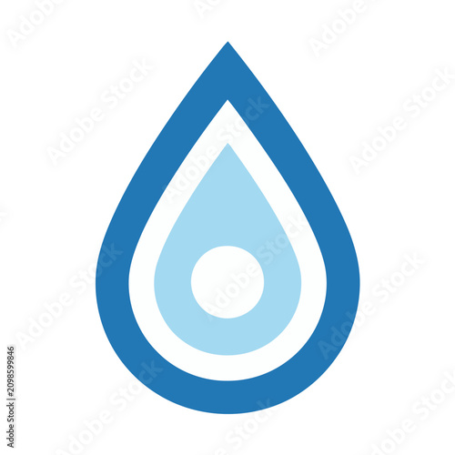 Abstract Blue Water Drop Icon
