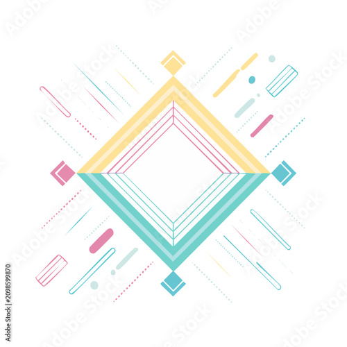 Abstract geometric diamond vector design