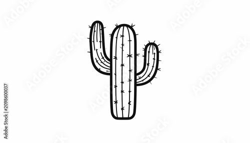 Bild auf Leinwand Cactus plant with sharp spines.