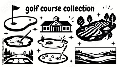 Photos golf courses featuring fairways greens bunkers water hazards clubhouses practice