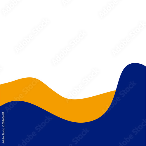 Dark Blue and Yellow Abstract Wave Border