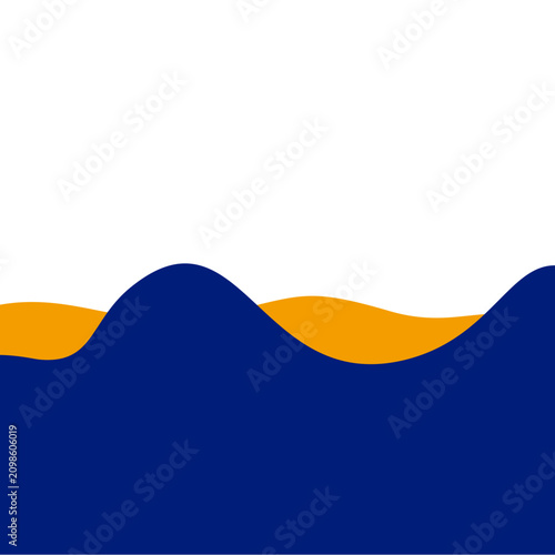 Dark Blue and Yellow Abstract Wave Border