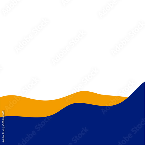 Dark Blue and Yellow Abstract Wave Border