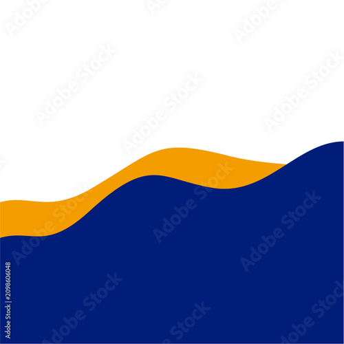 Dark Blue and Yellow Abstract Wave Border