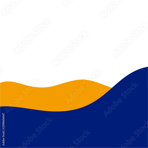 Dark Blue and Yellow Abstract Wave Border