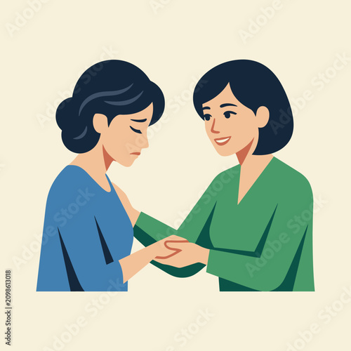 Photography Supportive friend comforting another person with a warm handhold