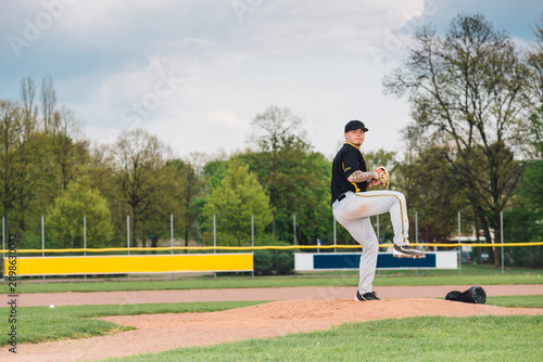 Baseball player on pitcher's mound